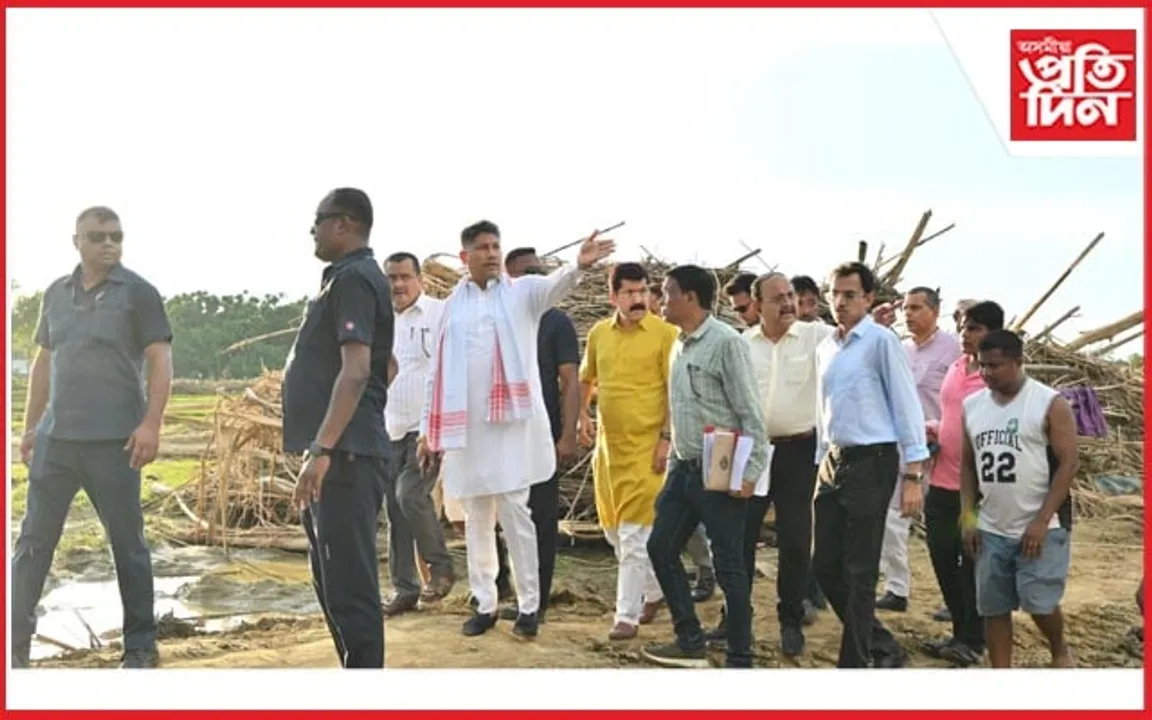 বানত ক্ষতিগ্ৰস্ত বৰাকৰ তিনিওখন জিলাৰ ৭ টা মথাউৰি পৰিদৰ্শন পীযুষ হাজৰীকাৰ...
